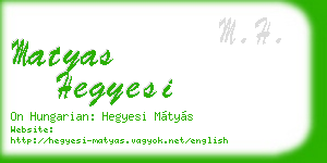 matyas hegyesi business card