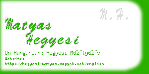 matyas hegyesi business card